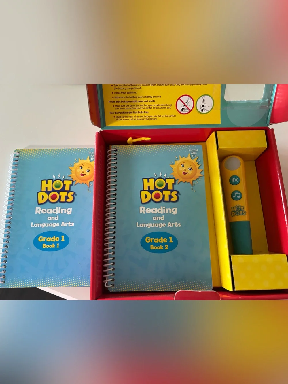 Hot Dots Interactive Talking Pen for Kids - Grade 1 and Grade 2 Reading Sets